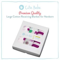 Cutie Bebe 3 Pack Muslin Large Cotton Receiving Blanket, Woodland Friends