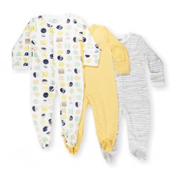 Mamas and Papas Impression Sleepsuit, 3 Pack Mamas and Papas Impression Sleepsuit, 3 Pack