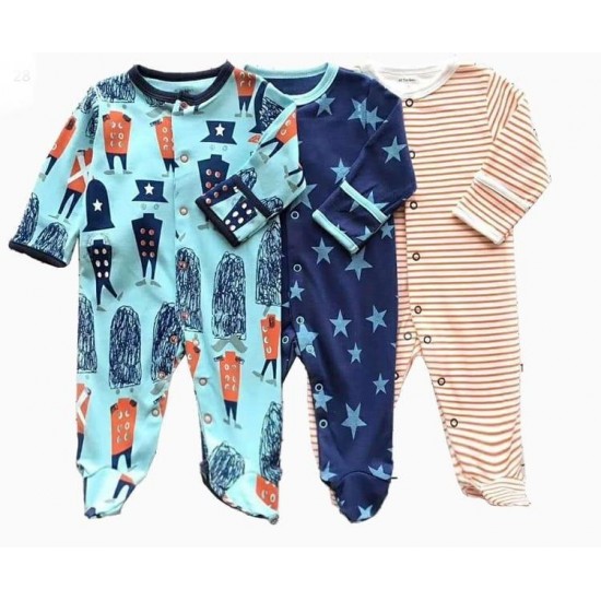 Mamas and Papas Impression Sleepsuit, 3 Pack Mamas and Papas Impression Sleepsuit, 3 Pack