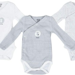 Obabi 3 Pack Unisex Premium Organic Cotton Long Sleeve Bodysuit Obabi 3 Pack Unisex Premium Organic Cotton Long Sleeve Bodysuit