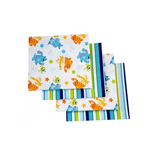 Disney Monsters On The Go 4 Piece Flannel Receiving Blankets