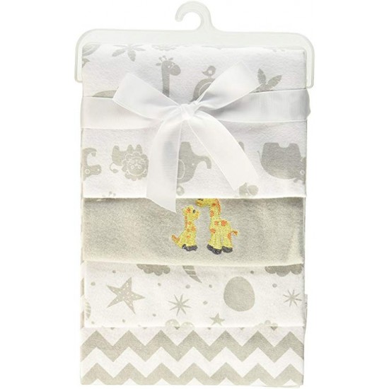 Spasilk Unisex Baby 4 Pack 100% Cotton Receiving Blanket