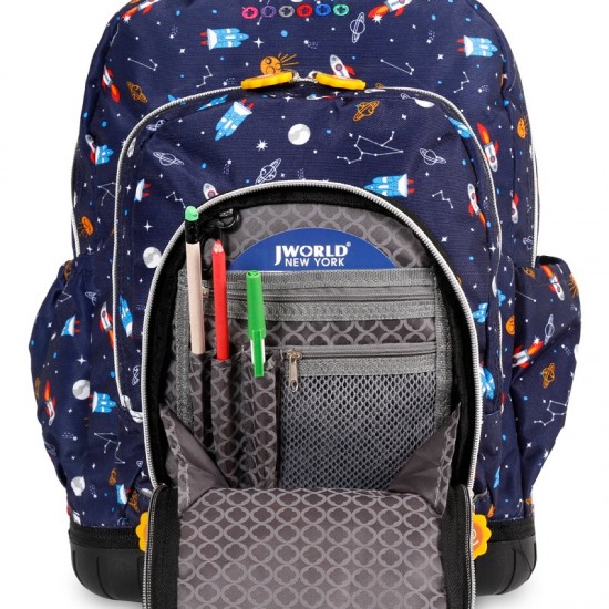 J World 16inch Lollipop Rolling Backpack with Lunch Bag- Spaceship J World 16inch Lollipop Rolling Backpack with Lunch Bag- Spaceship