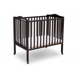 Delta Mini Folding Crib with Mattress, Espresso
