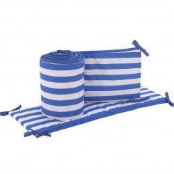 Nojo Stripped Blue 4 Piece Crib Bumper Pad