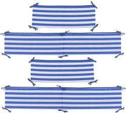 Nojo Stripped Blue 4 Piece Crib Bumper Pad Nojo Stripped Blue 4 Piece Crib Bumper Pad