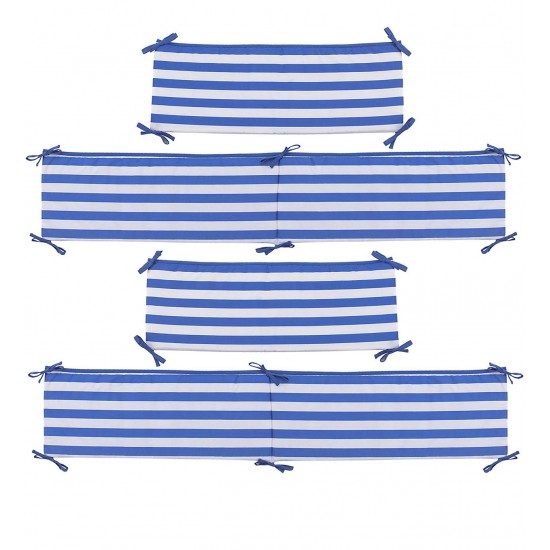 Nojo Stripped Blue 4 Piece Crib Bumper Pad