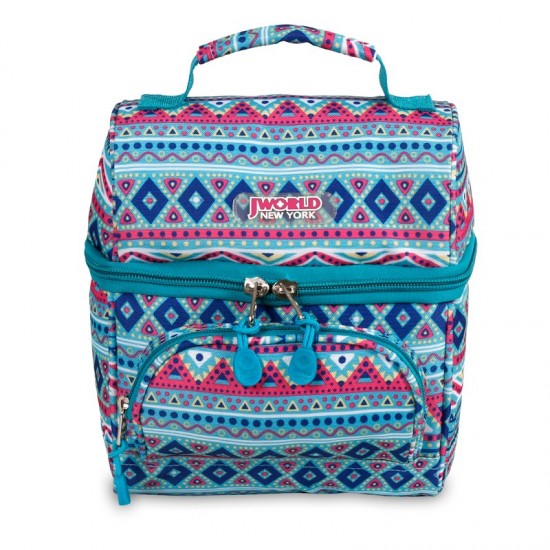J World Insulated Lunch Bag- Mint Tribal
