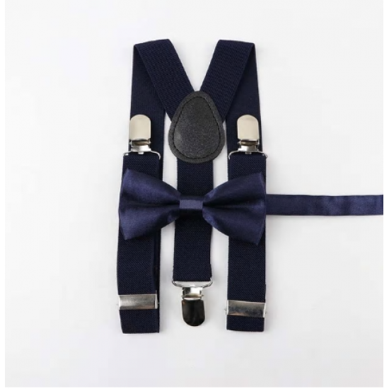 Bow Tie n Suspender Set, Navy
